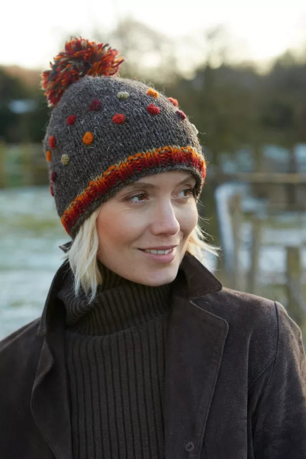 Pachamama Montpellier Bobble Beanie - Bark
