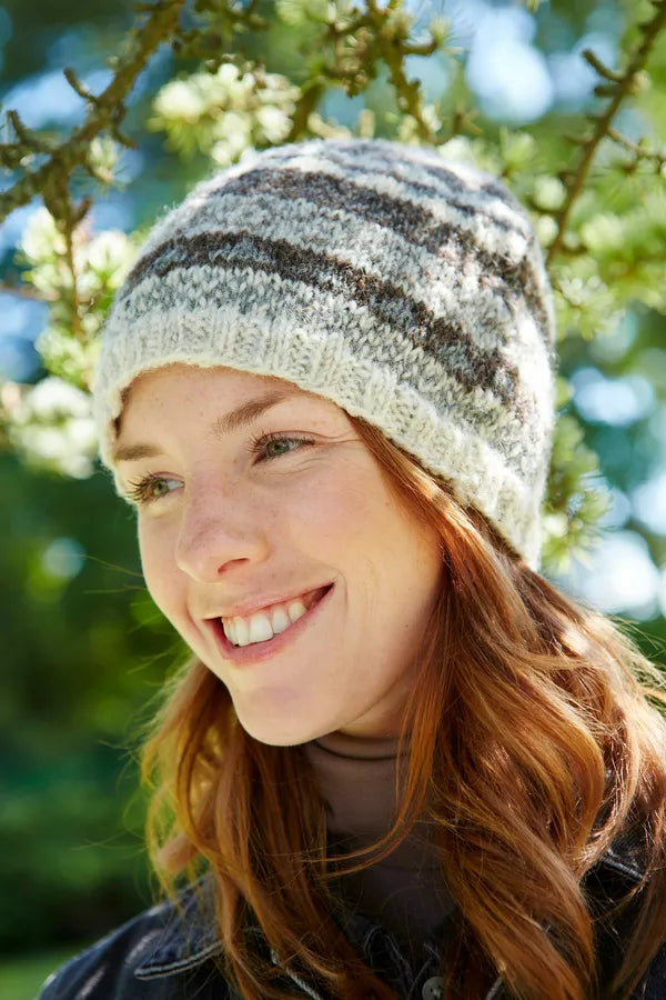 Pachamama Classic Fairisle Beanie in Natural
