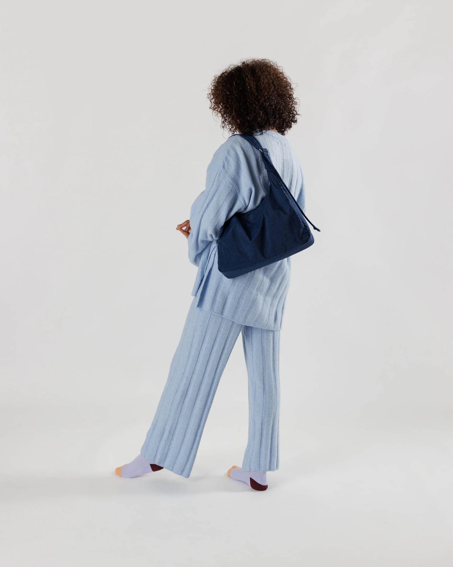 BAGGU Large Nylon Shoulder Bag - Navy