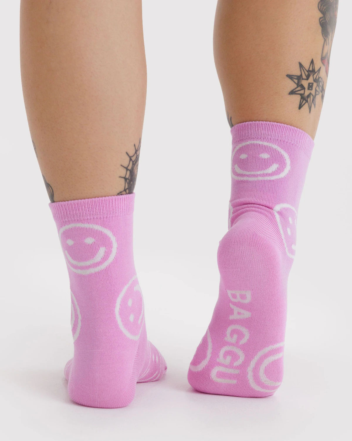 BAGGU Adult Crew Socks - Pink Happy