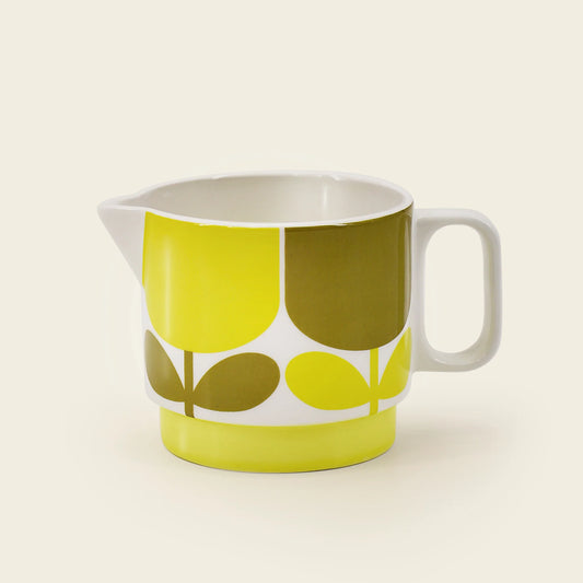 orla kiely milk jug in blick flower ochre pattern