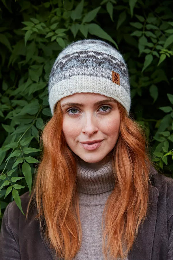 Pachamama Classic Fairisle Beanie in Natural