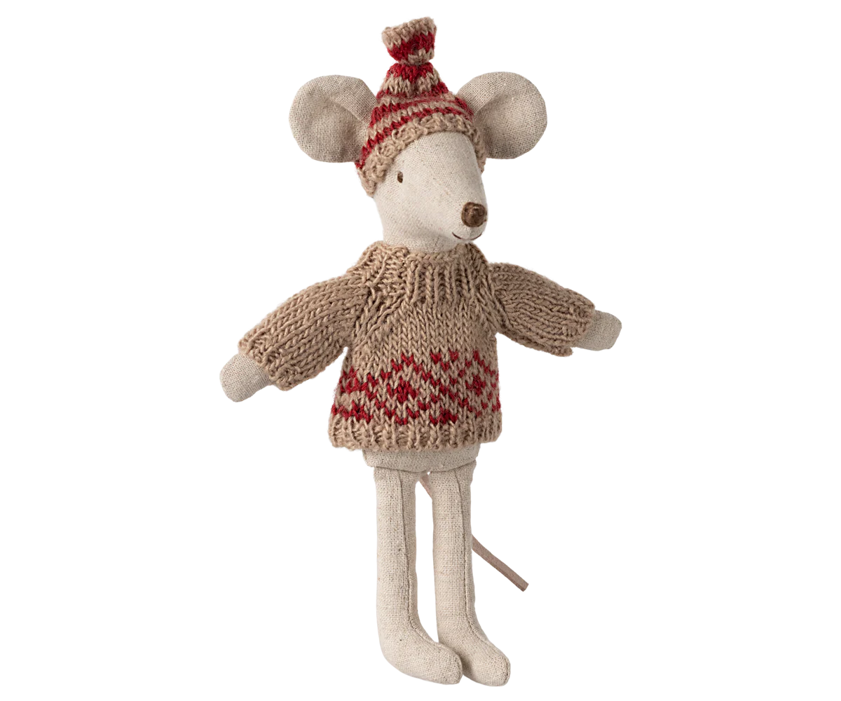 Maileg Knitted Sweater and Hat - Mum Mouse