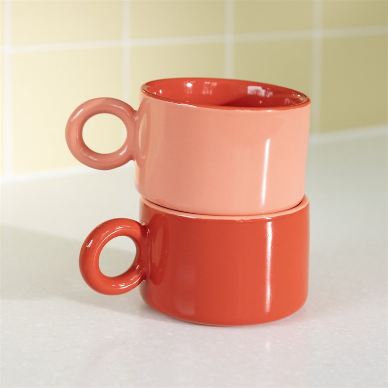&Klevering Mug Chiquito Red Set of 2