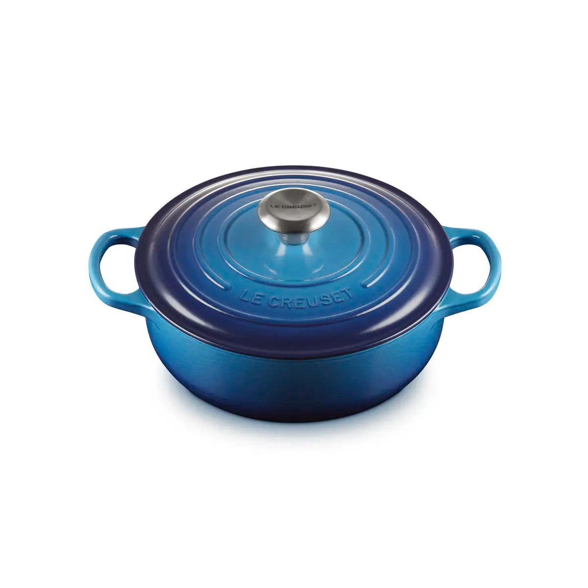 Le Creuset 24cm cast iron round sauteuse - azure