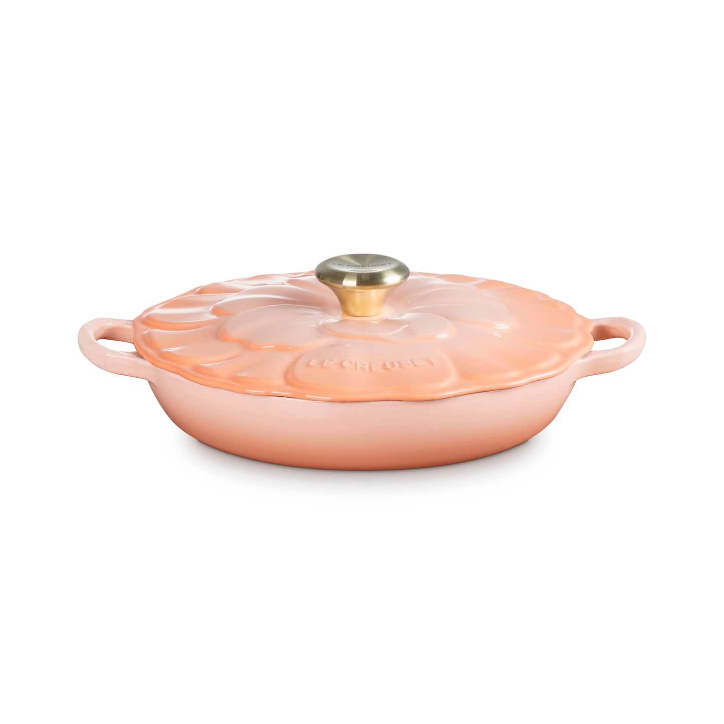 Le Creuset Cast Iron Petal Shallow Casserole 26cm - Peche