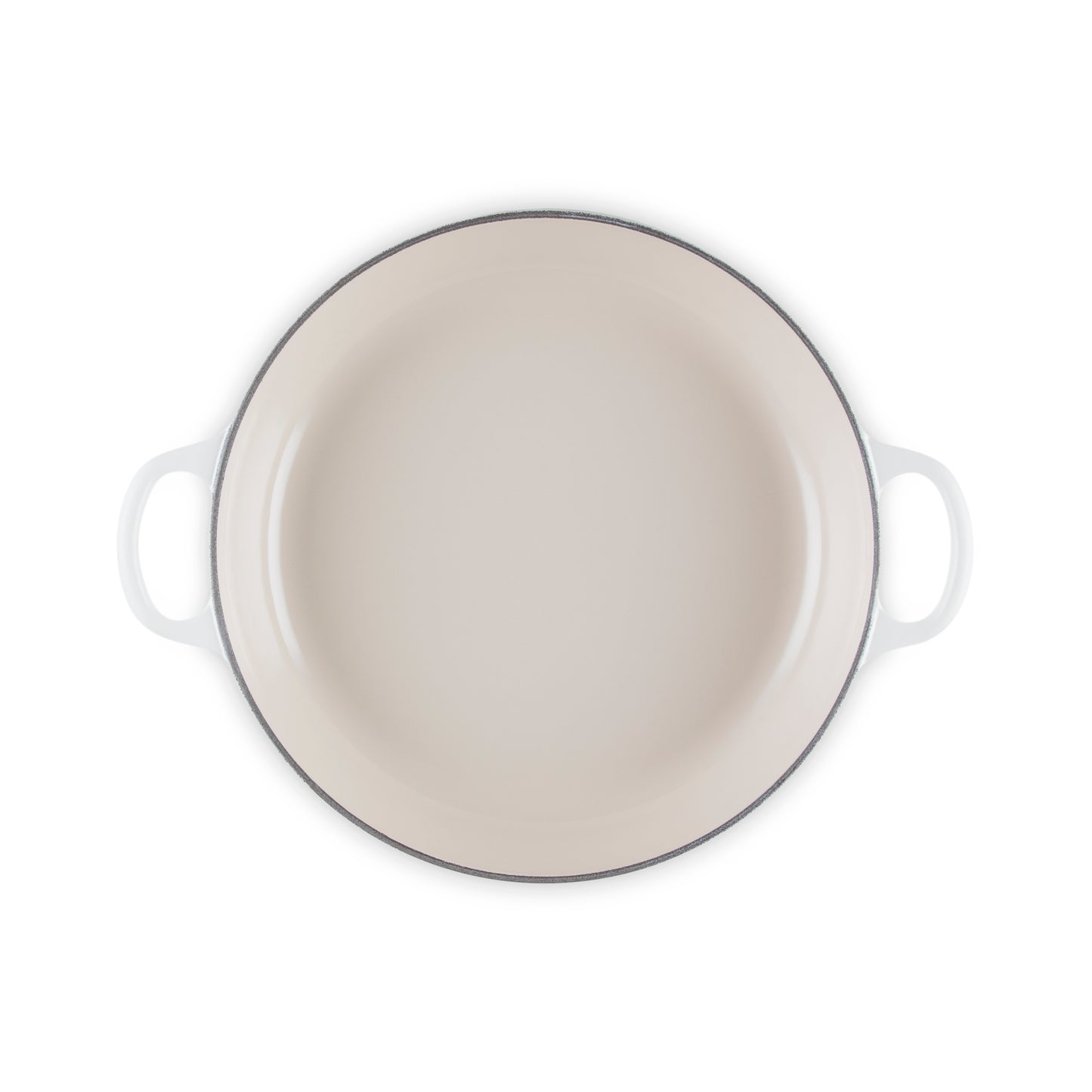 Le Creuset Cast Iron Petal Shallow Casserole 26cm - Cotton White