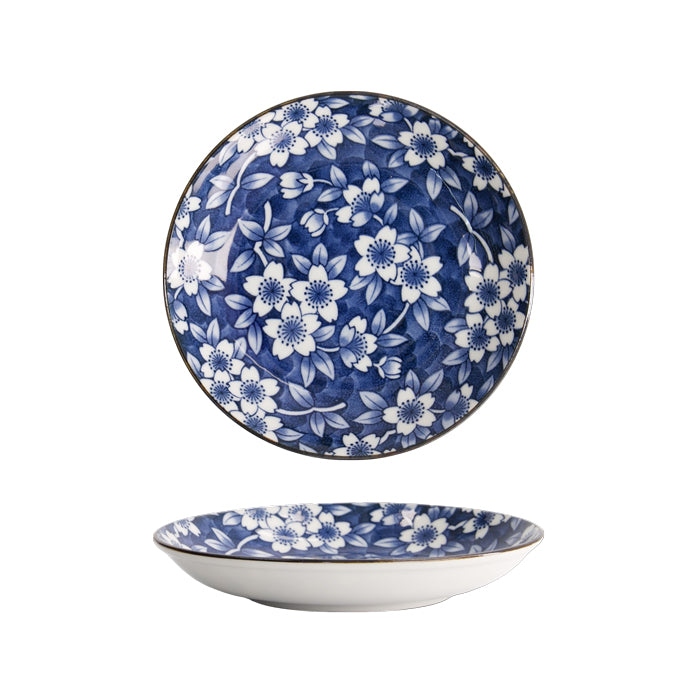 Tokyo Studio Design Round Plate in Blue Sakura