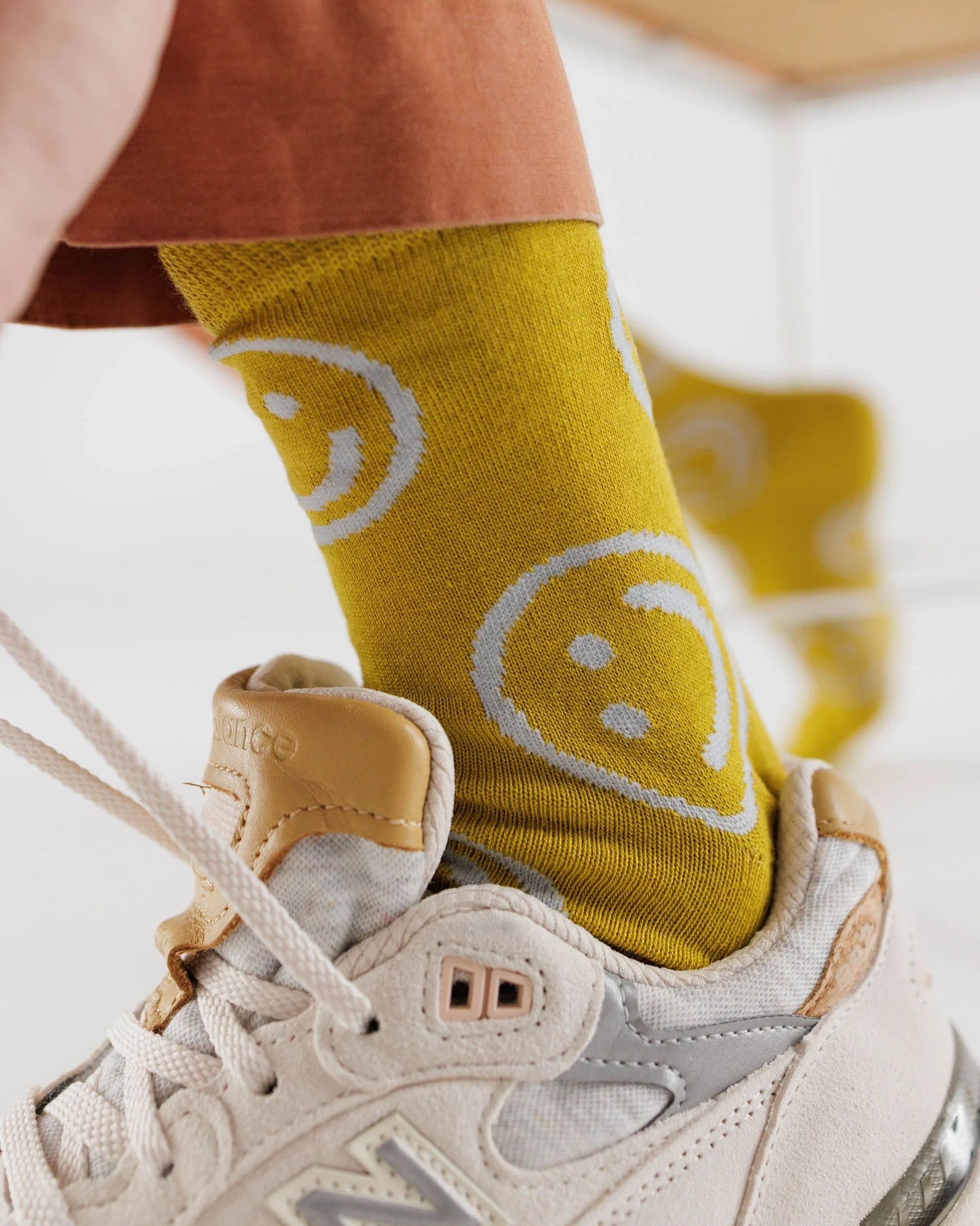 BAGGU Adult Crew Sock - Ochre Happy
