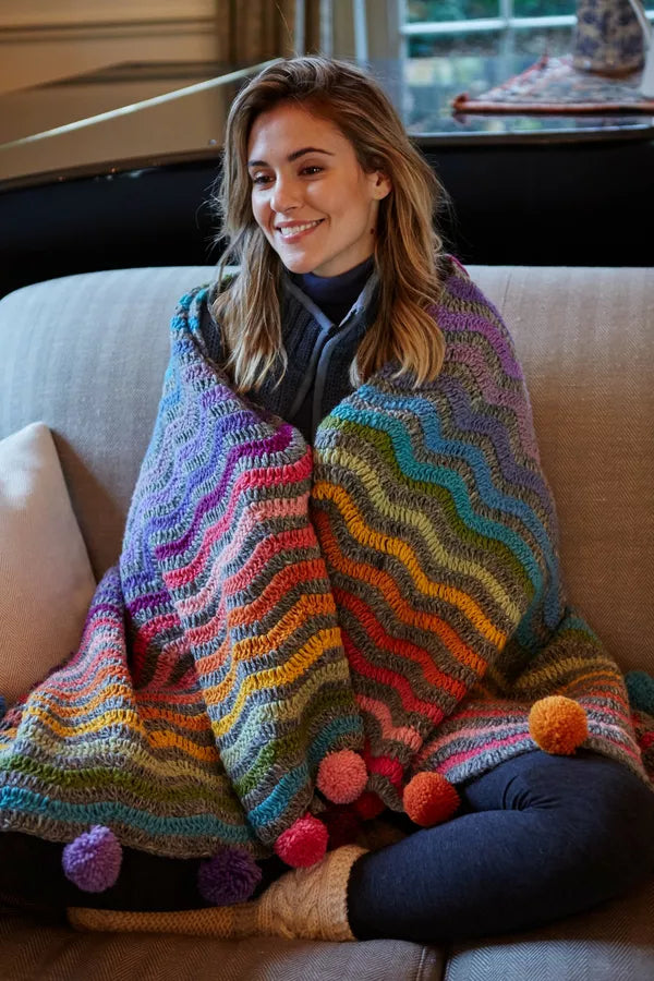 pachamama san clemente throw - multicolour striped wool blanket