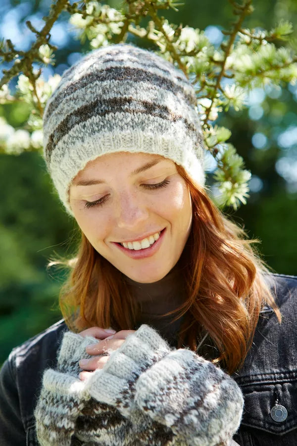 Pachamama Classic Fairisle Beanie in Natural