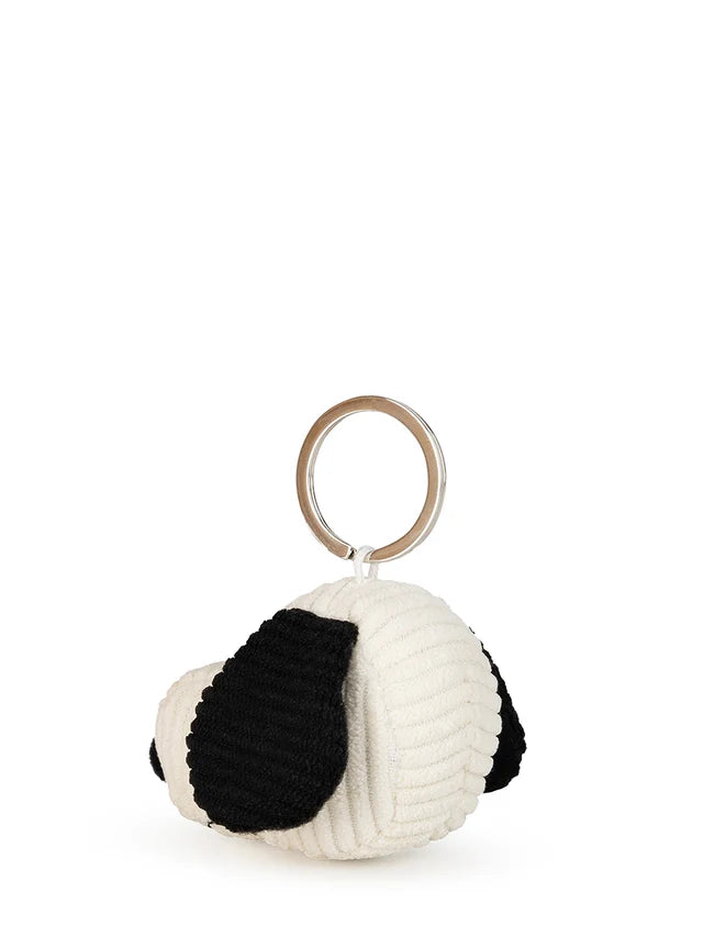 Snoopy Head Corduroy Cream Keyring