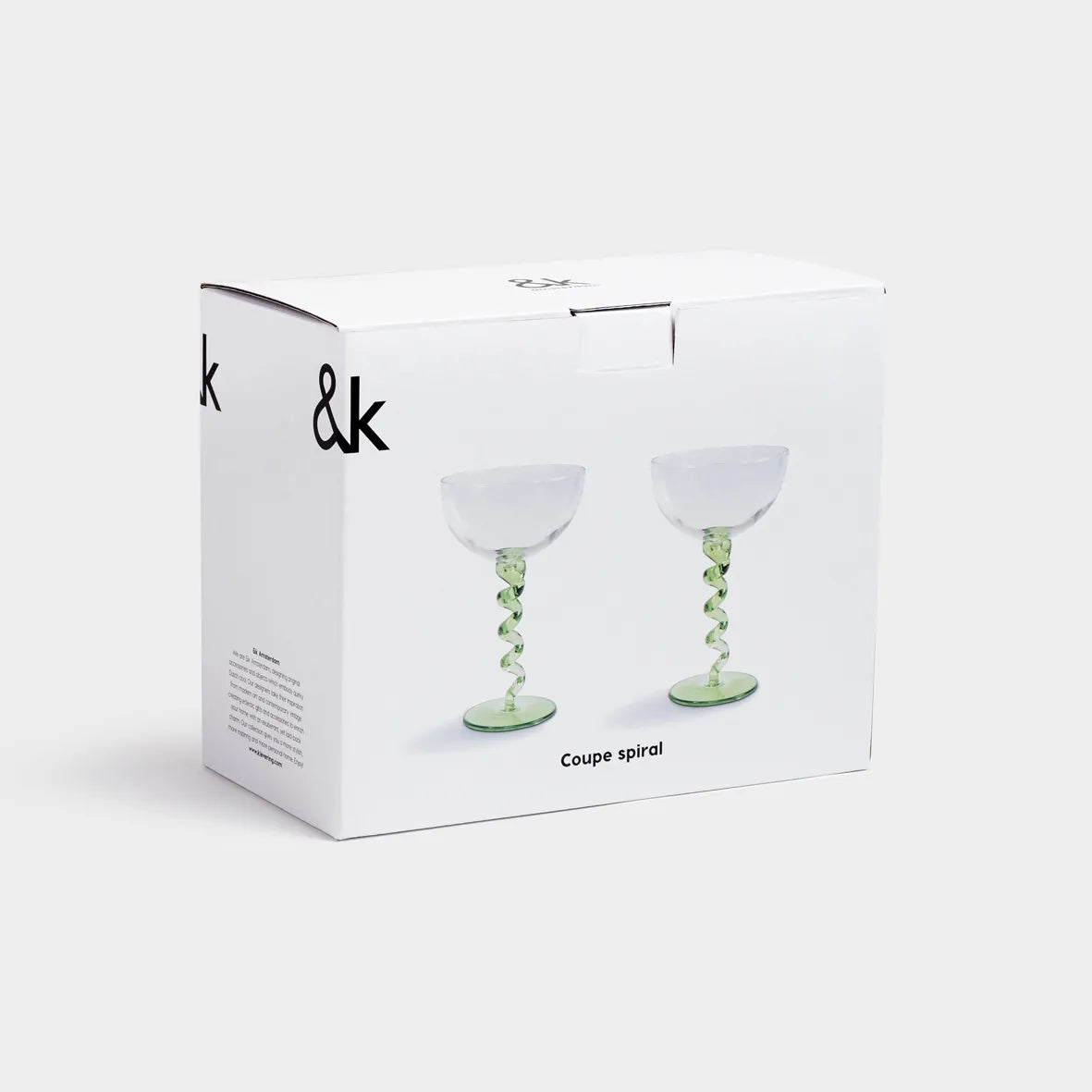 &Klevering Coupe Spiral Glasses - Green Set of 2
