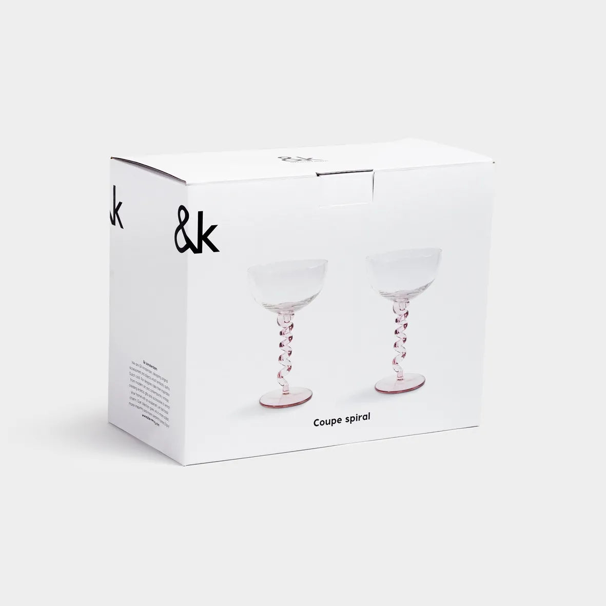 &Klevering Coupe Spiral Glasses - Pink Set of 2