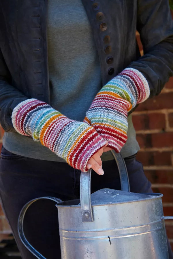 multicolour pachamama hoxton stripe wristmarmers
