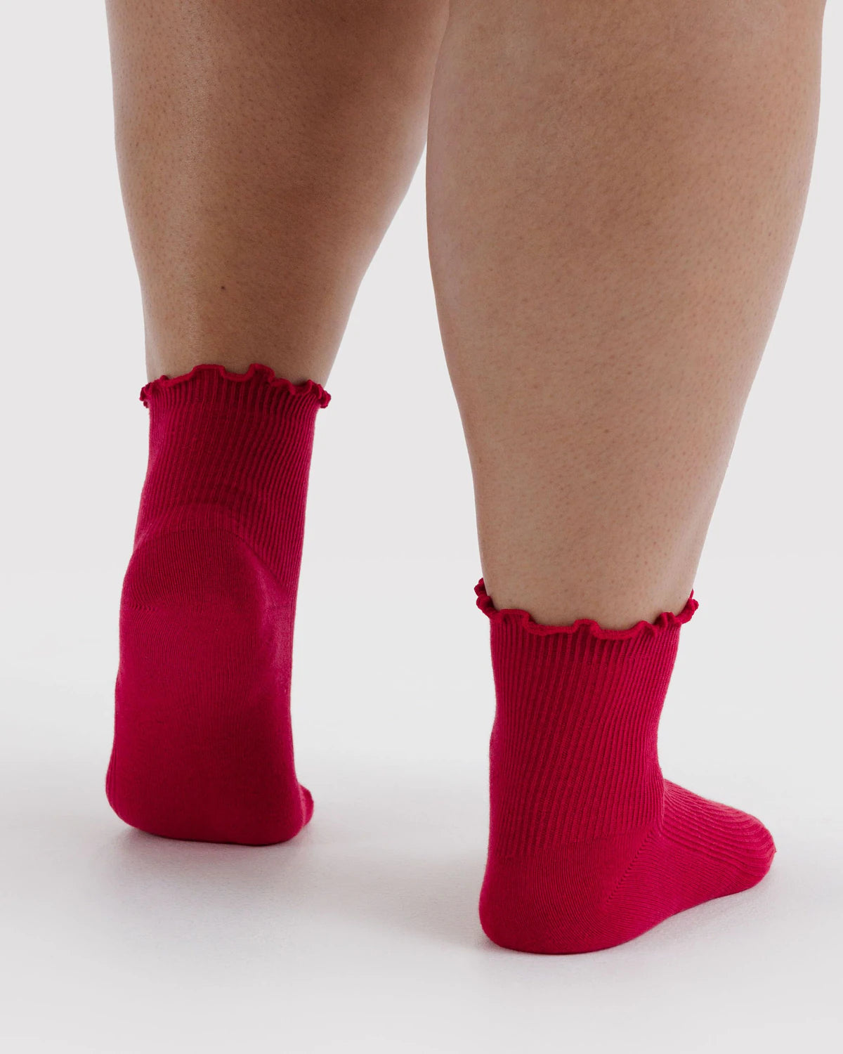 BAGGU Lettuce Edge Sock Set of 2 - Wild Plum & Cherry
