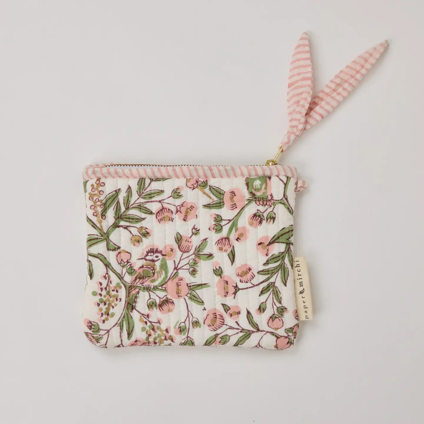 Paper Mirchi Organic Cotton Zipped Pouch Set of 2 - Floral Blush