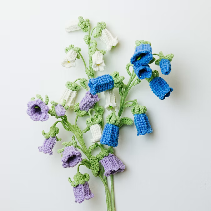 Handmade Crochet Flowers - Purple Bluebell