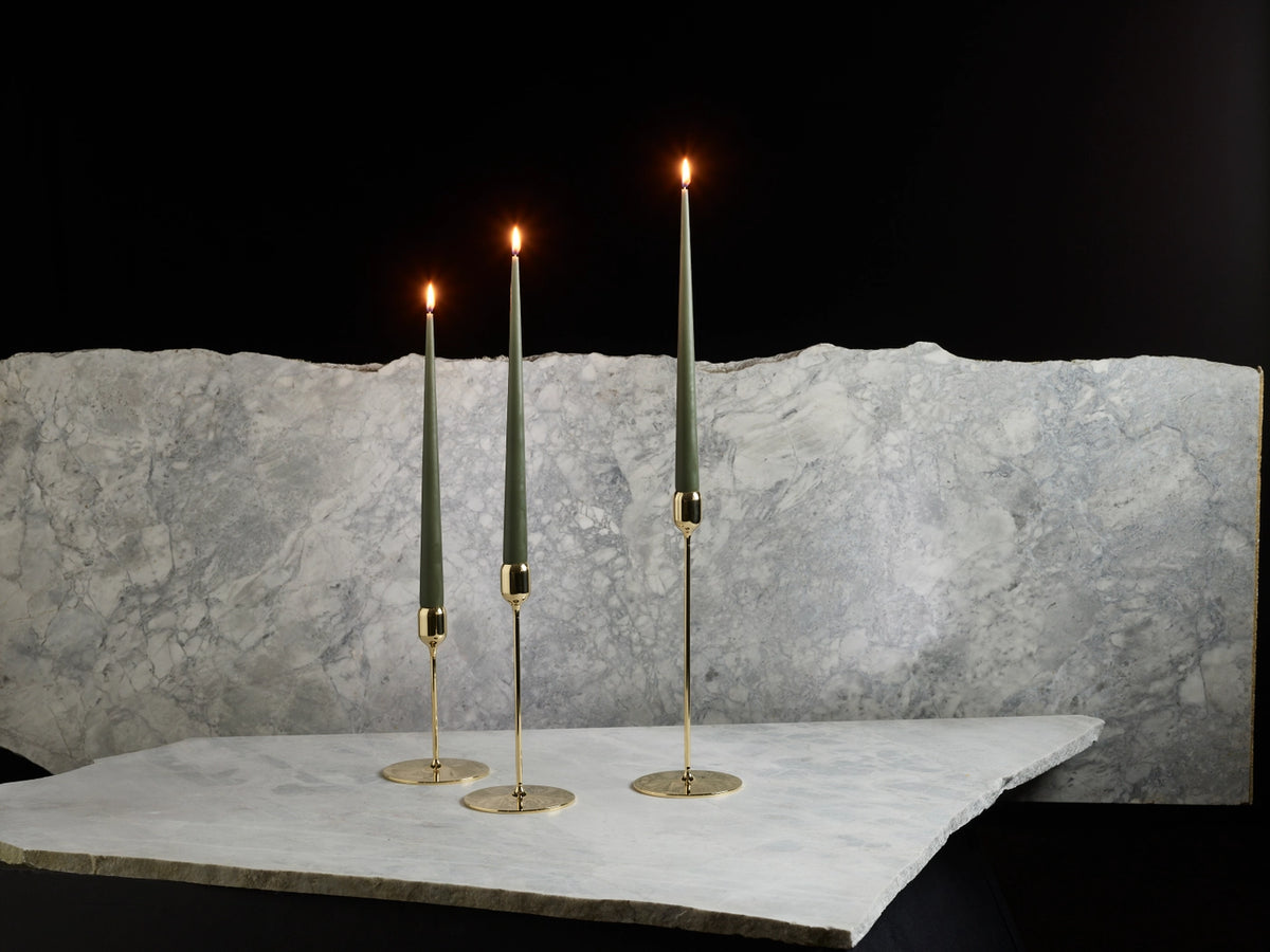 Aaron Probyn Flute Polished Brass Medium Candlestick