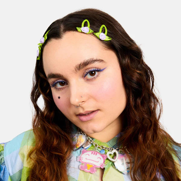 Chunks Rosette Snap Clip in Lilac
