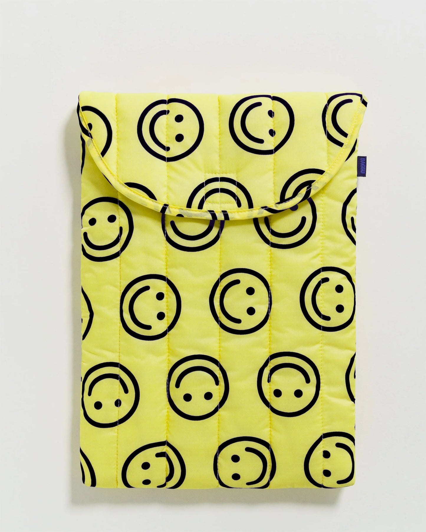 baggu puffy laptop sleeve 16'' in yellow happy