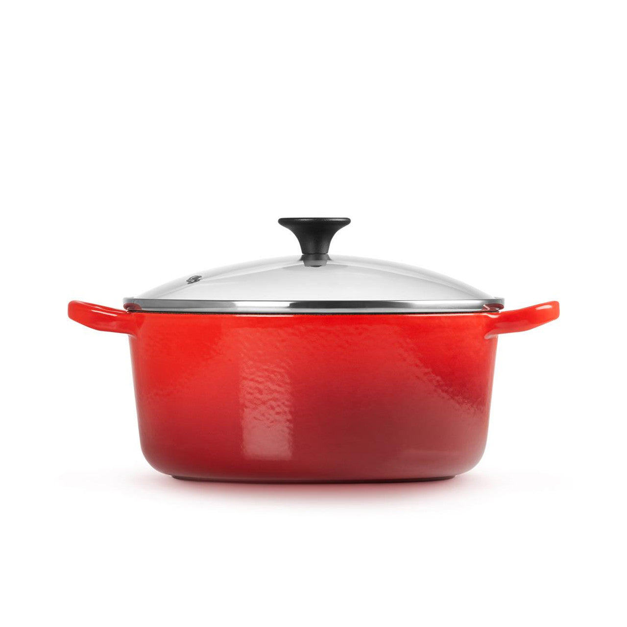 Le Creuset Cast Iron 22cm Round Casserole with Glass Lid in Cerise