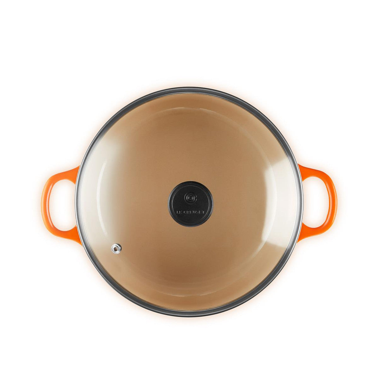Le Creuset Cast Iron 22cm Round Casserole with Glass Lid in Volcanic