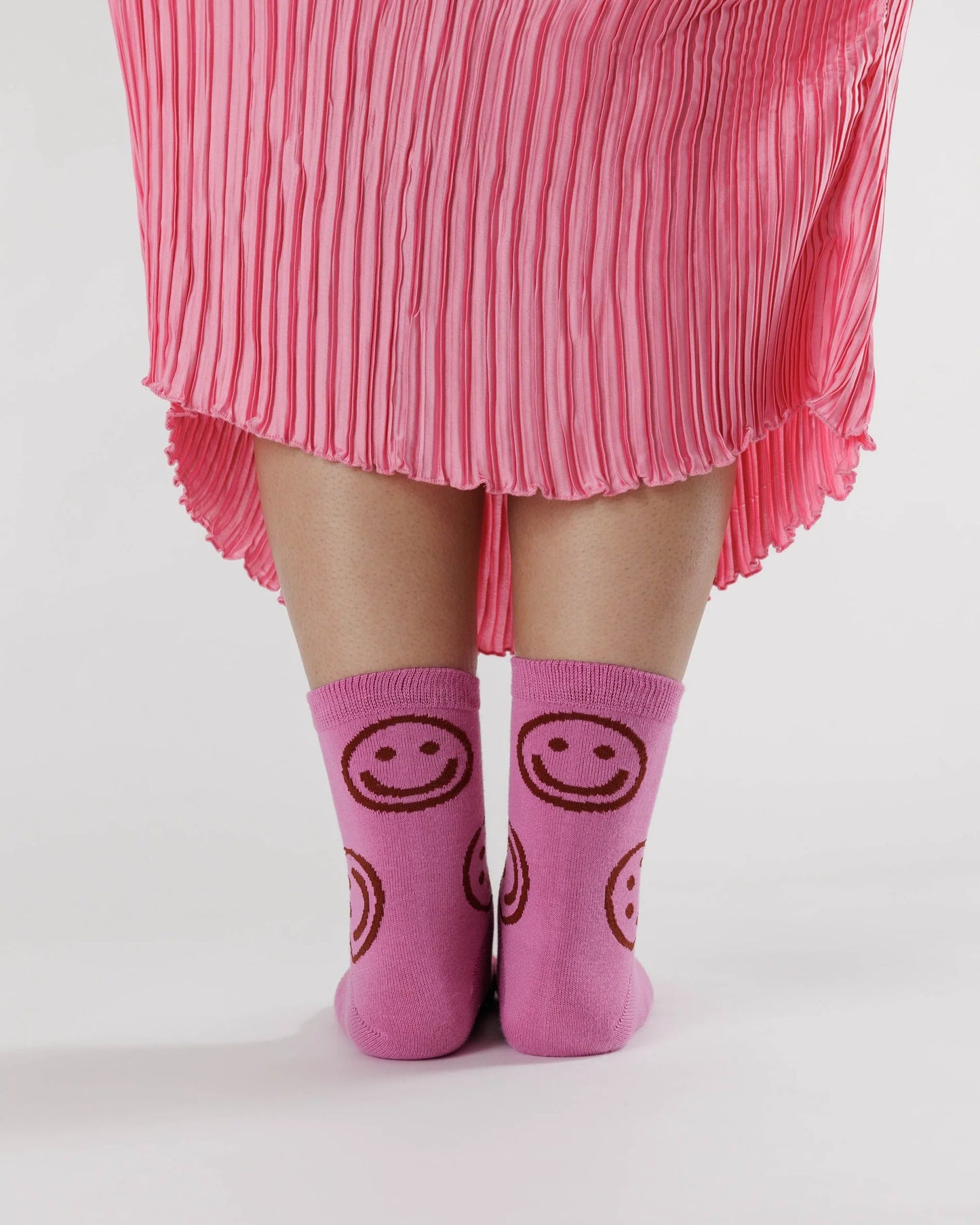 BAGGU Adult Crew Sock - Extra Pink Happy