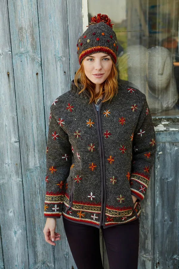 Pachamama Montpellier Bobble Beanie - Bark