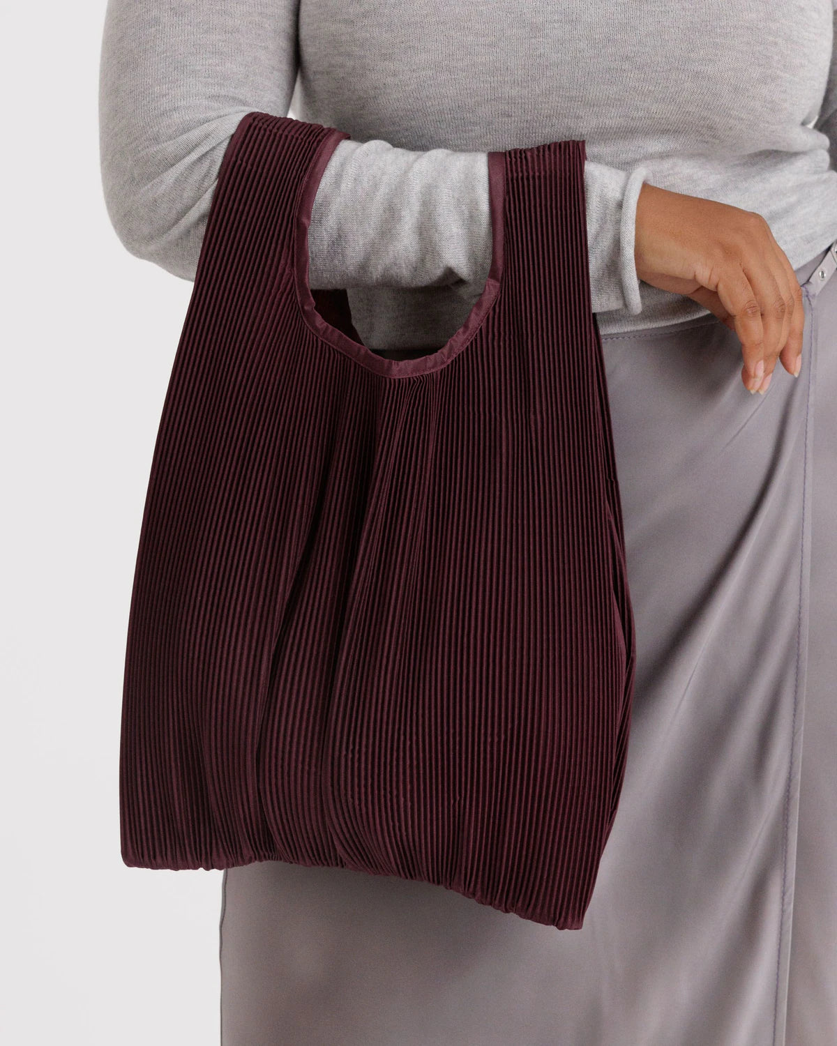 BAGGU Pleated Reusable Bag - Mahogany