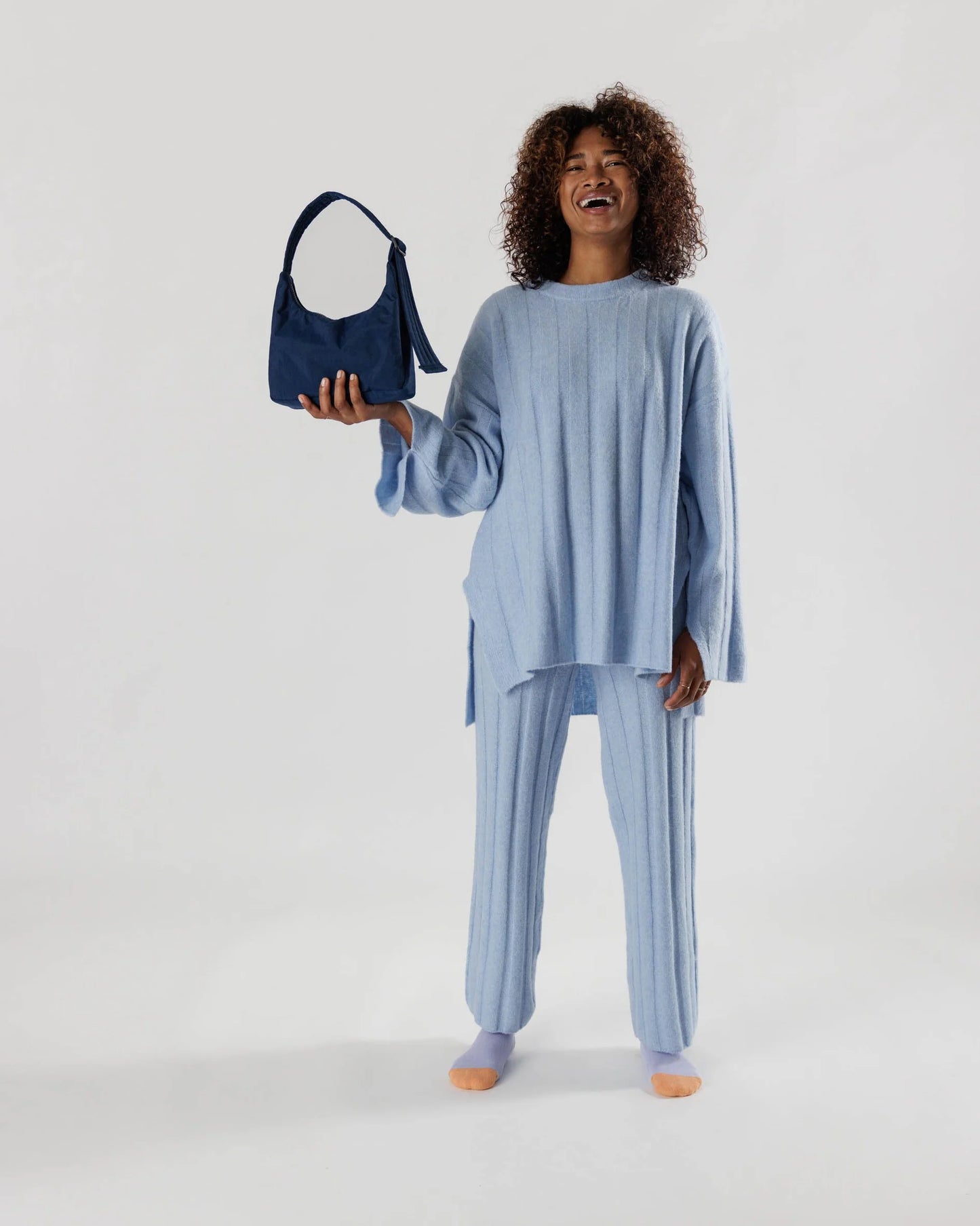 BAGGU Mini Nylon Shoulder Bag - Navy