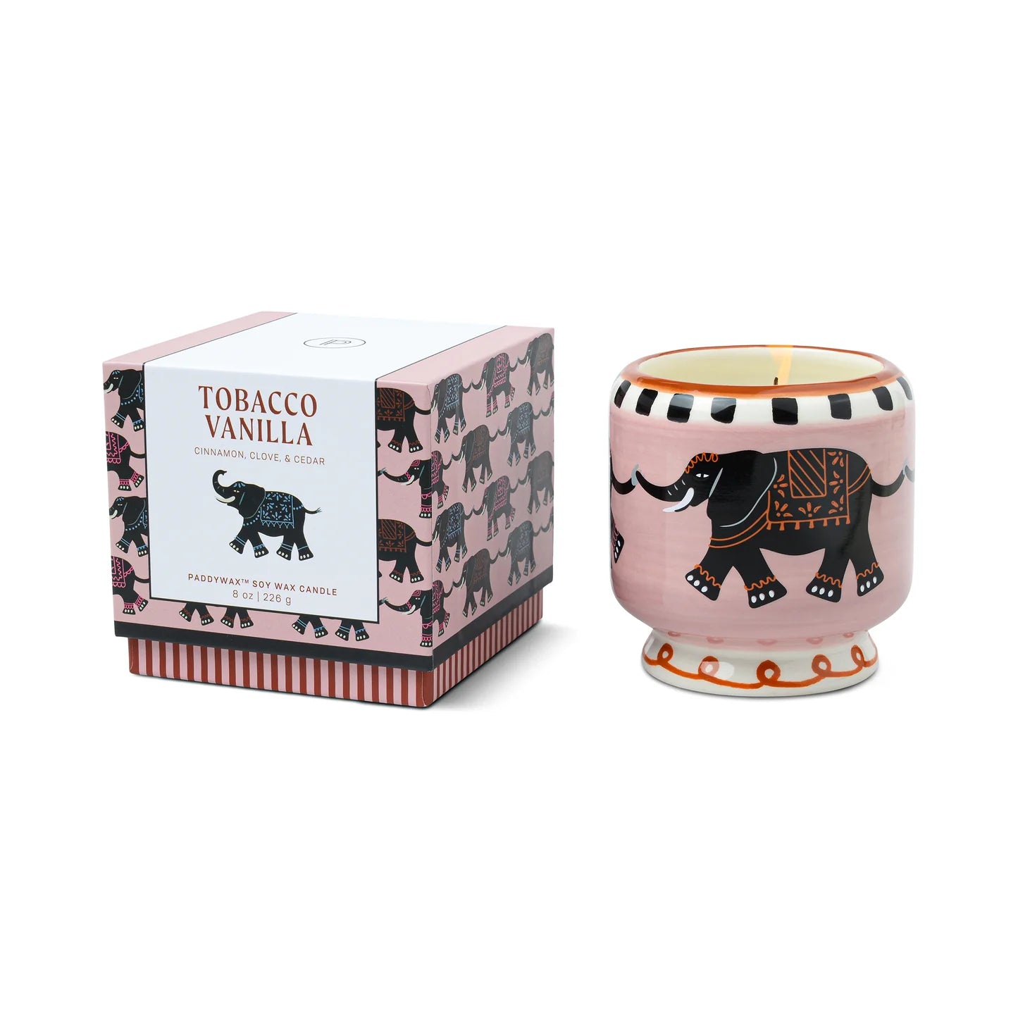 Paddywax Tobacco Vanilla Elephant Ceramic Candle 226g