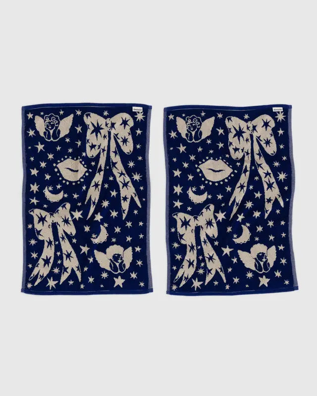 BAGGU Hand Towel Set of 2 in Cherub Bows pattern
