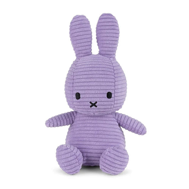 Purple plush bunny toy on a white background