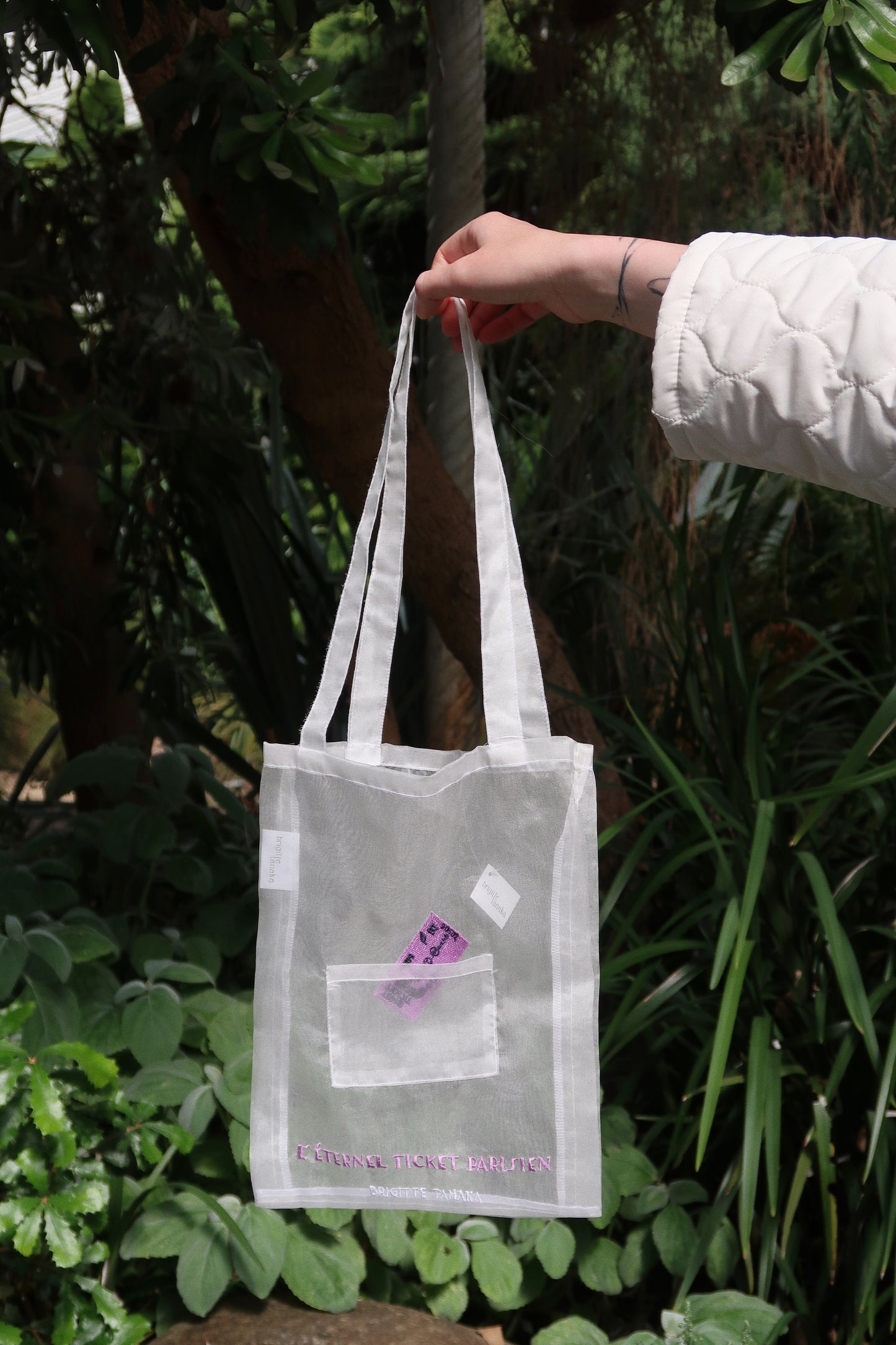 Brigitte Lanaka Paris Embroidered Ticket Metro Bag