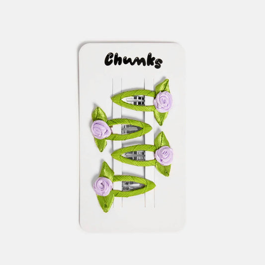 Chunks Rosette Snap Clip in Lilac