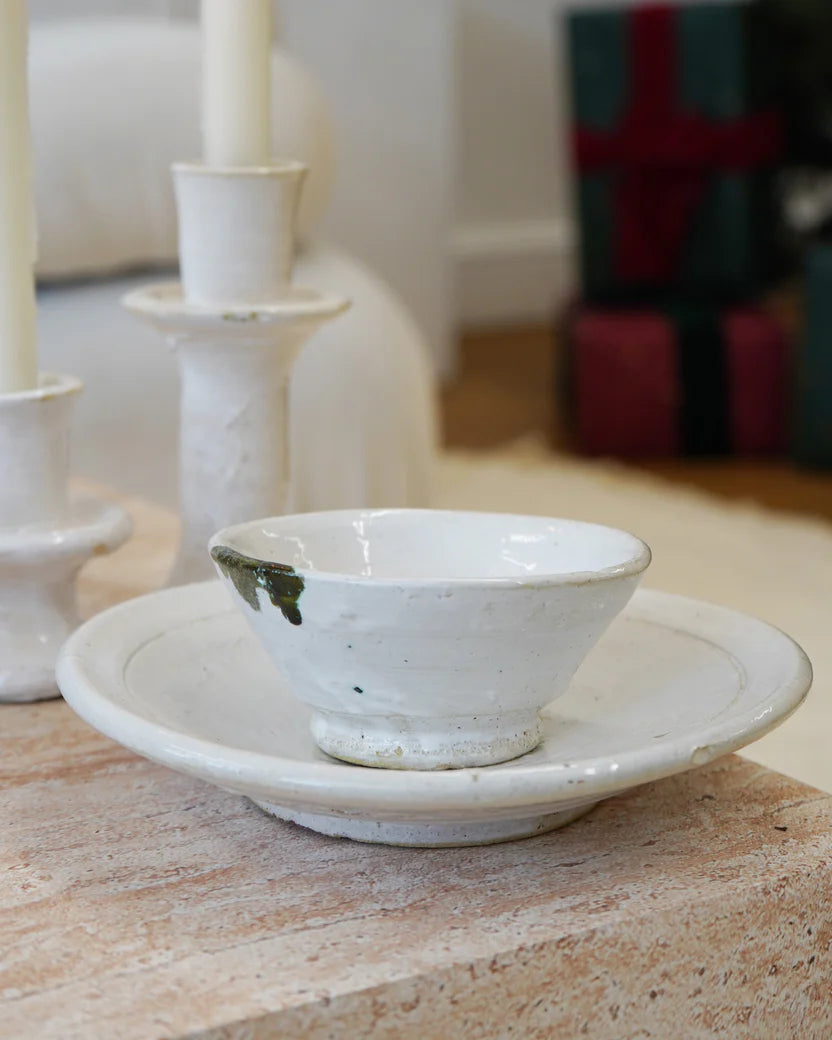 Moroccan White Tamegroute Glazed White Small Bowl