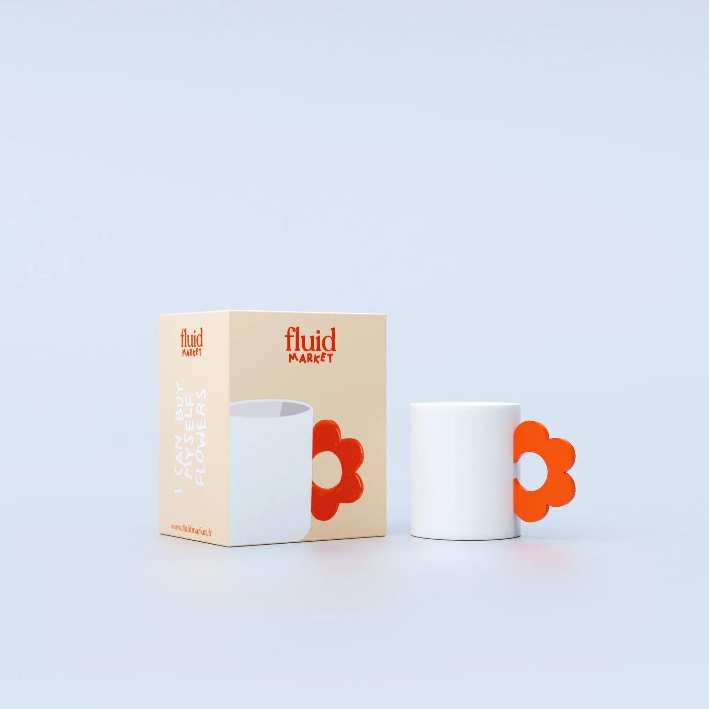 Fluid Market Ceramic Orange Flower Mug