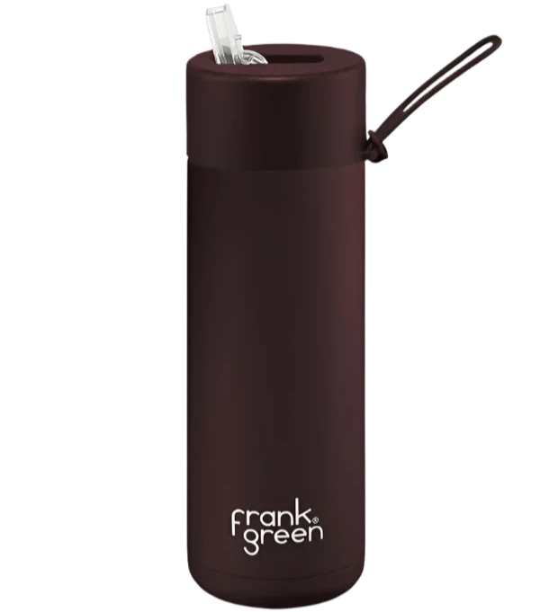 Frank Green Ceramic Reusable Bottle 595ml in Chocolate Brown