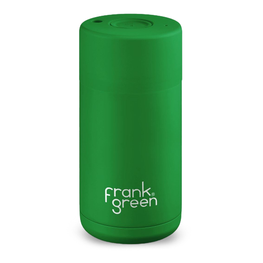 Frank Green Ceramic Reusable Cup 355ml in vibrant Evergreen colour