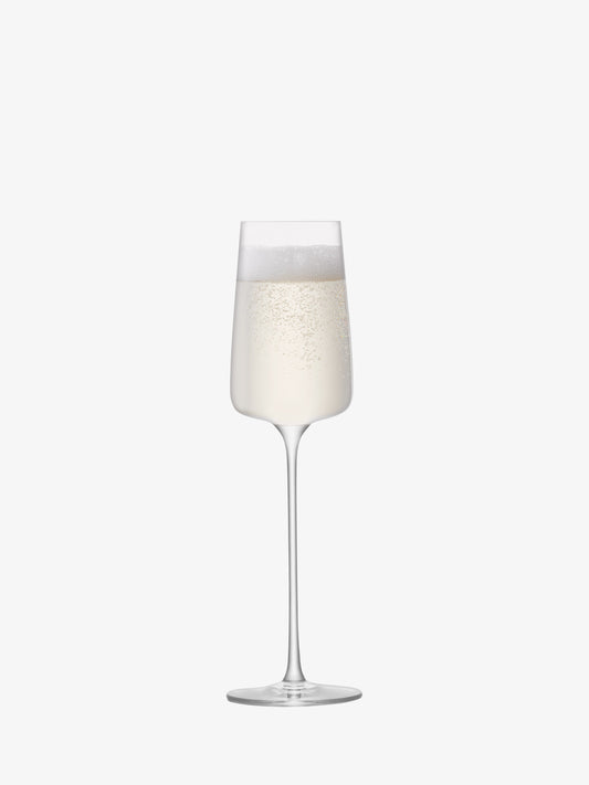 LSA metropolitan champagne flute set of 4 in clear glass