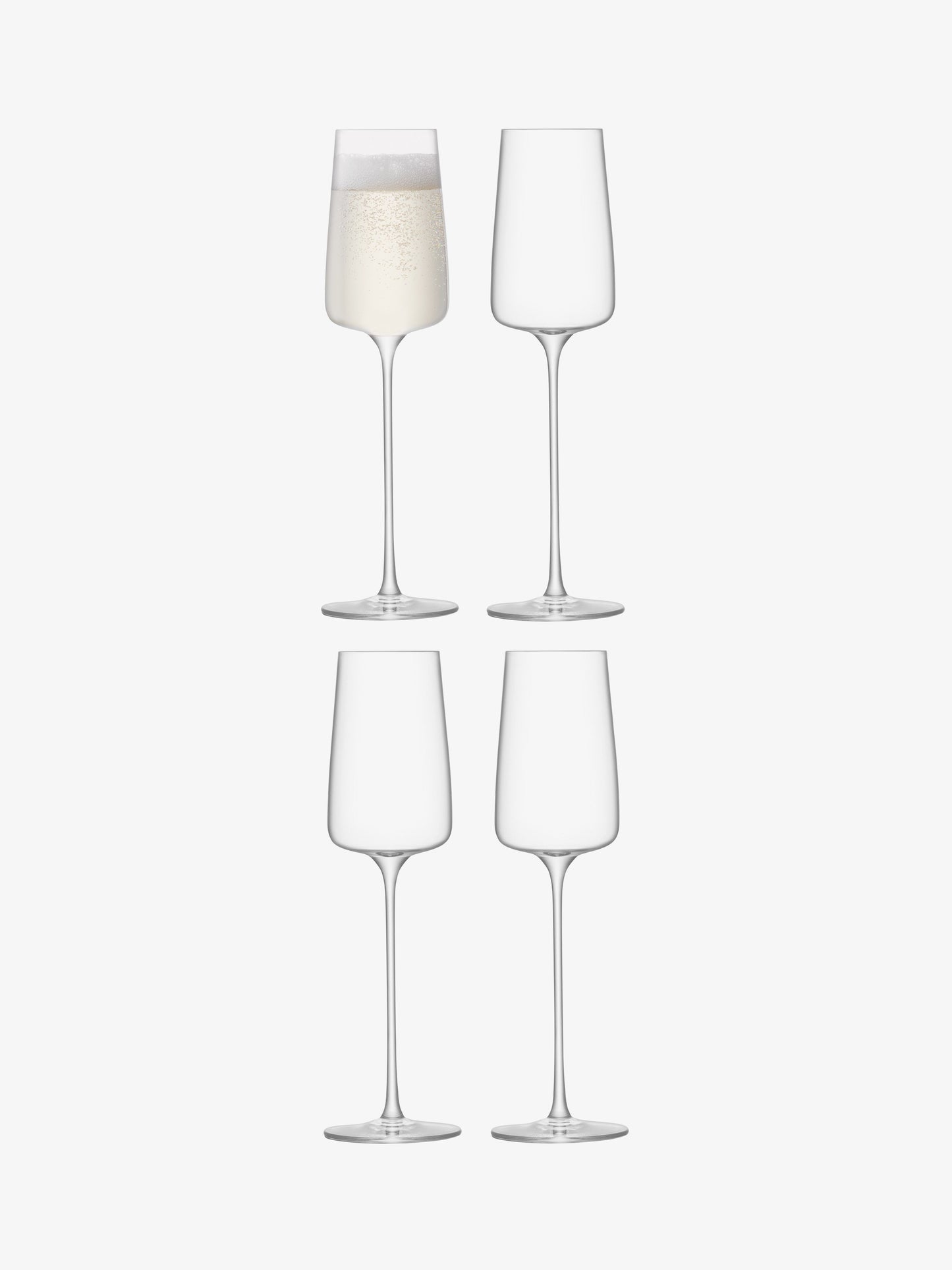 LSA Metropolitan Champagne Flute 230ml Set Of 4 - Clear