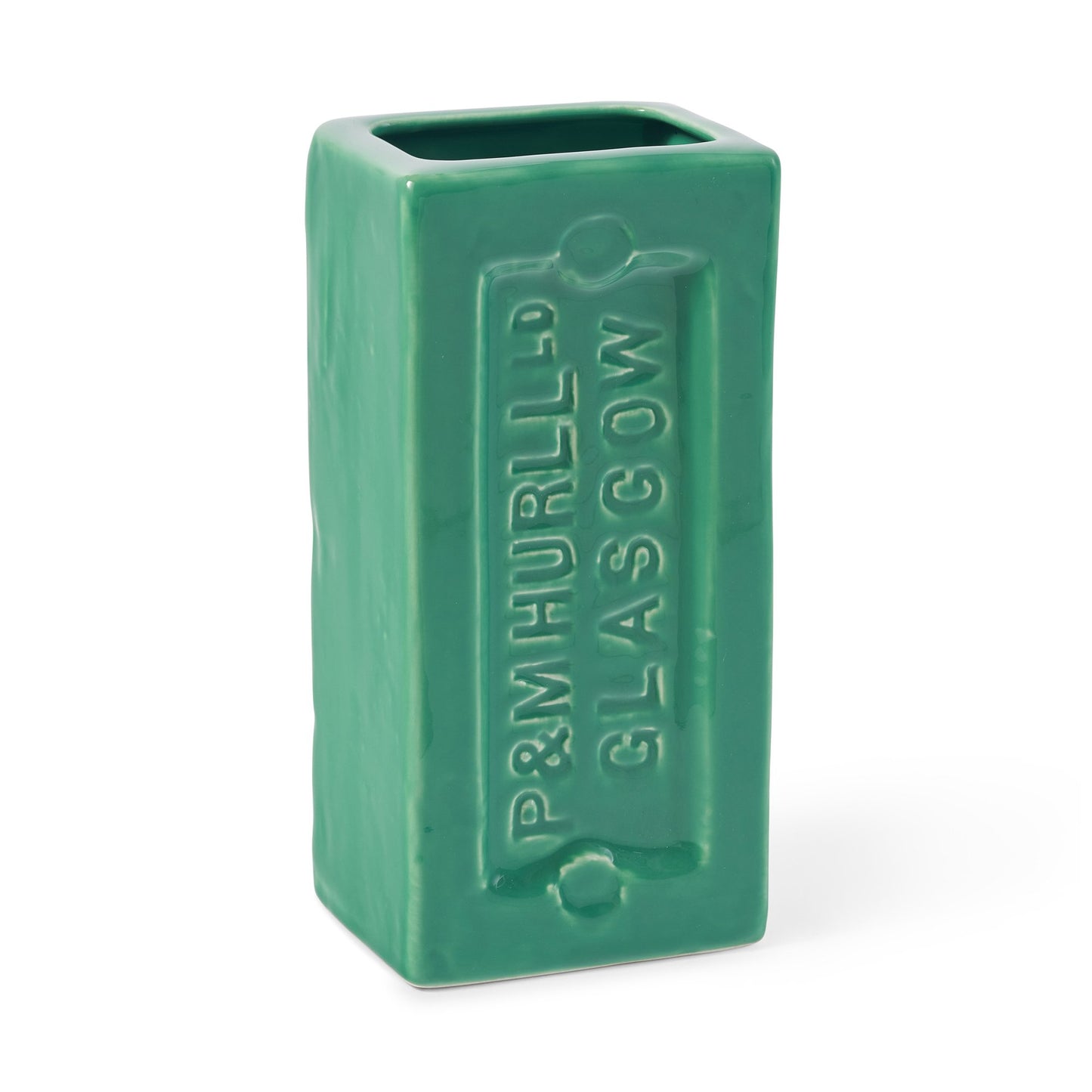 Glasgow Brick Green Glazed Vase