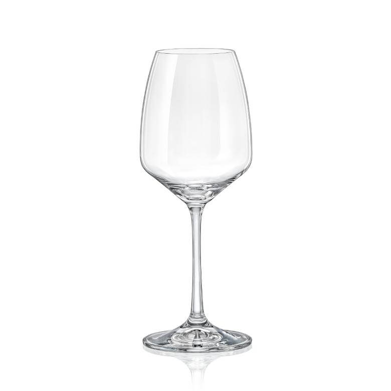 crystalex set of 6 wine glasses in clear glass (455ml) 