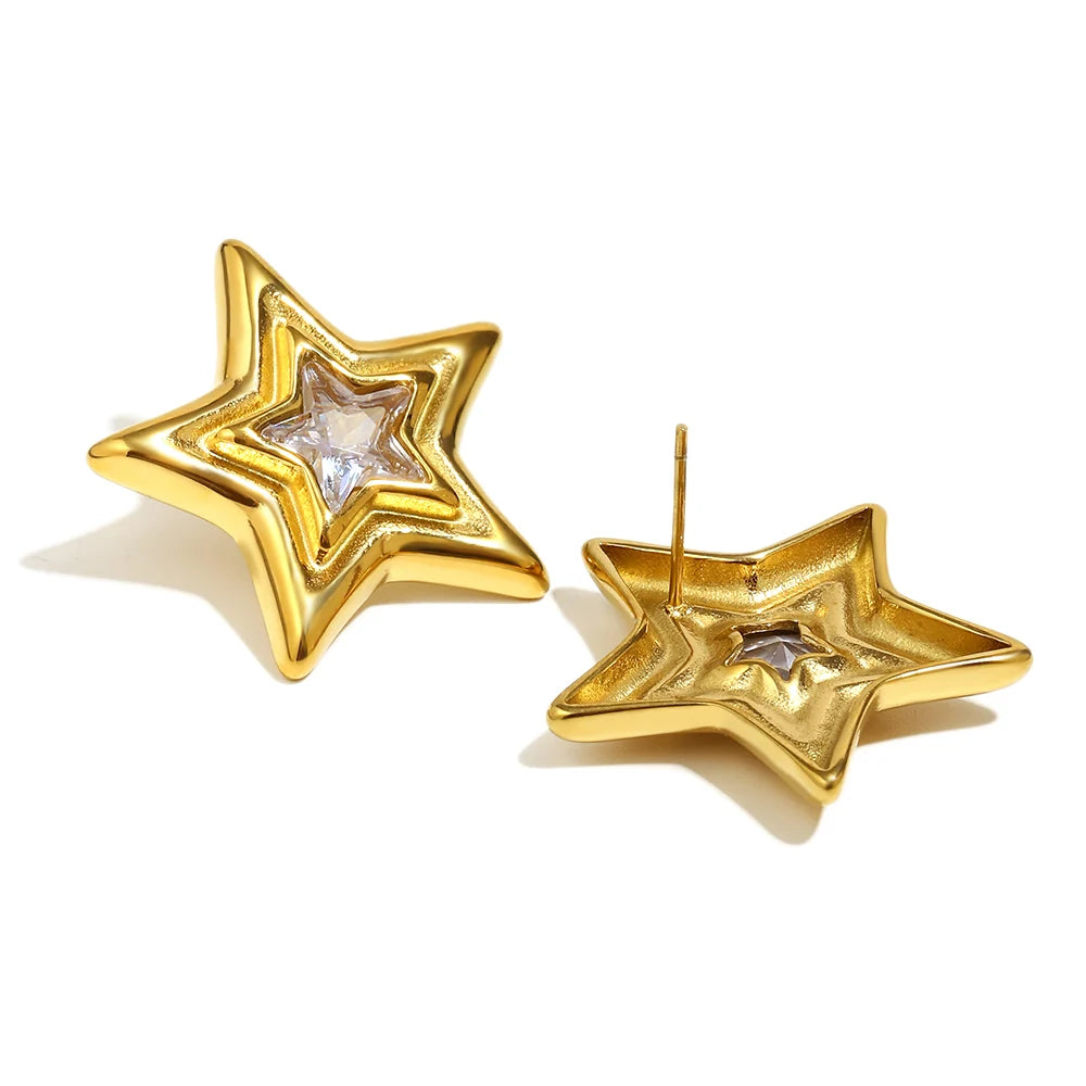 Recreation Jewels Ellie's Mixed Star Studs - Gold