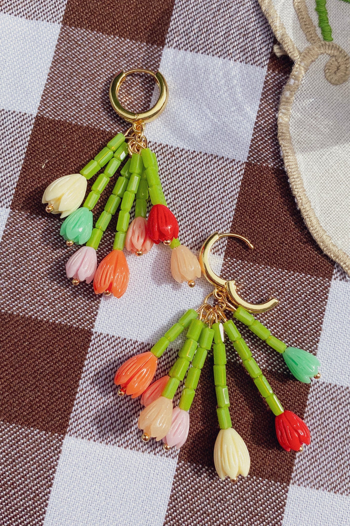 bloma tulip bouguet mini hoop earrings