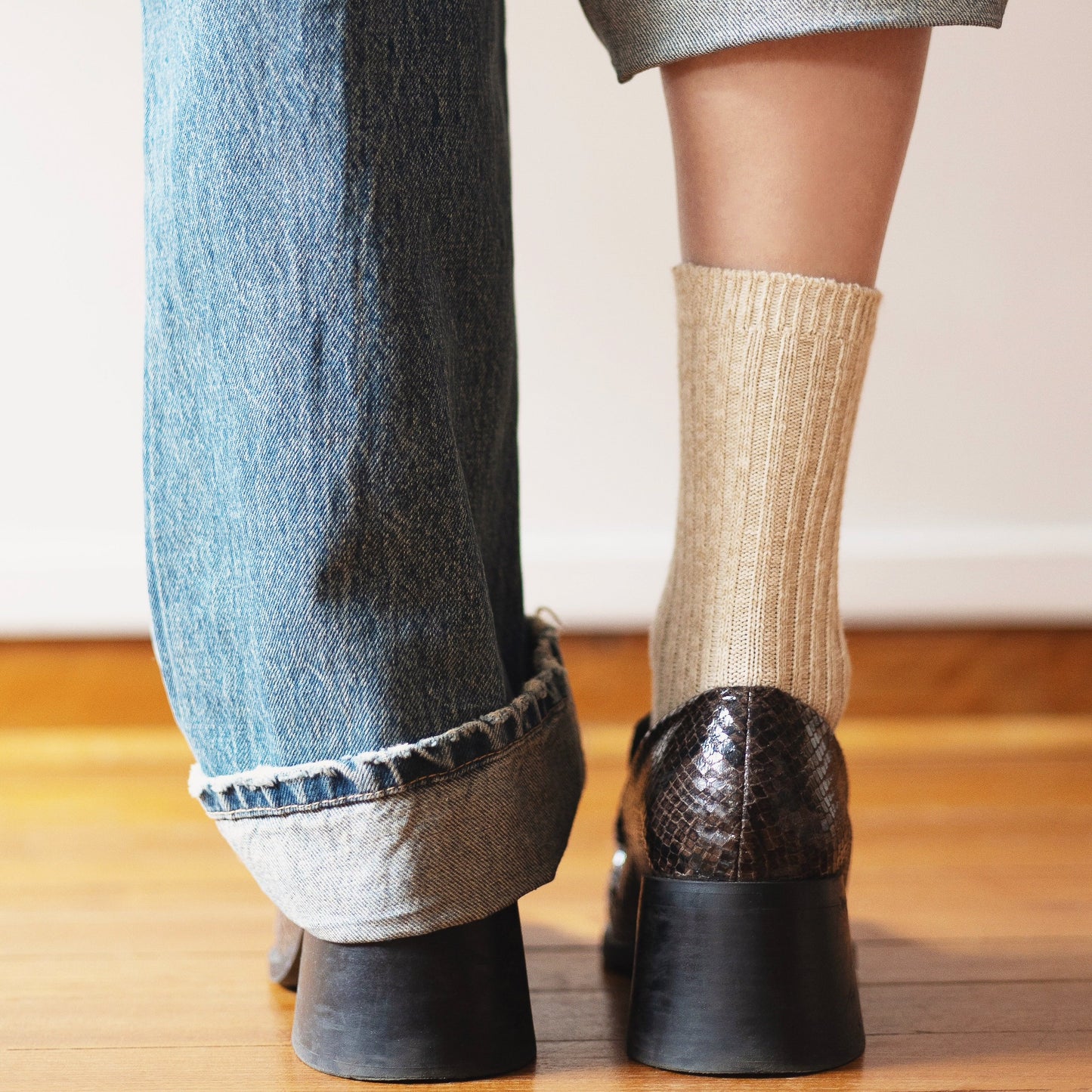 KLUE Cotton Pattern Socks - Beige