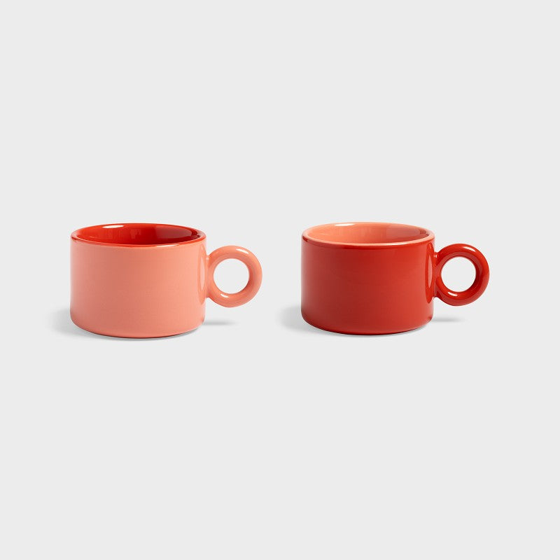 &Klevering Mug Chiquito Set of 2 in red and pink colours