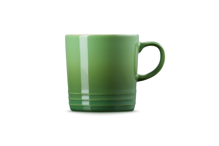le creuset stoneware mug in bamboo green
