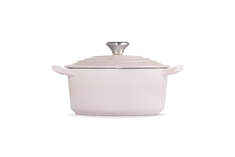 Cast Iron Heart Shaped Casserole with Heart Knob 20cm - Shell Pink